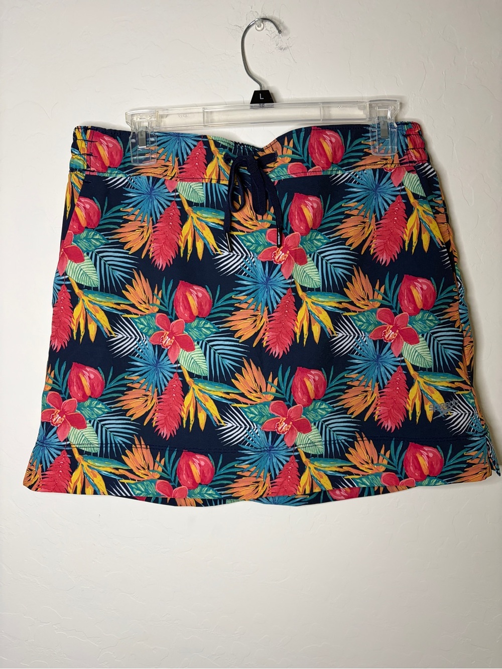 Speedo Navy Tropical Print Mini Skirt